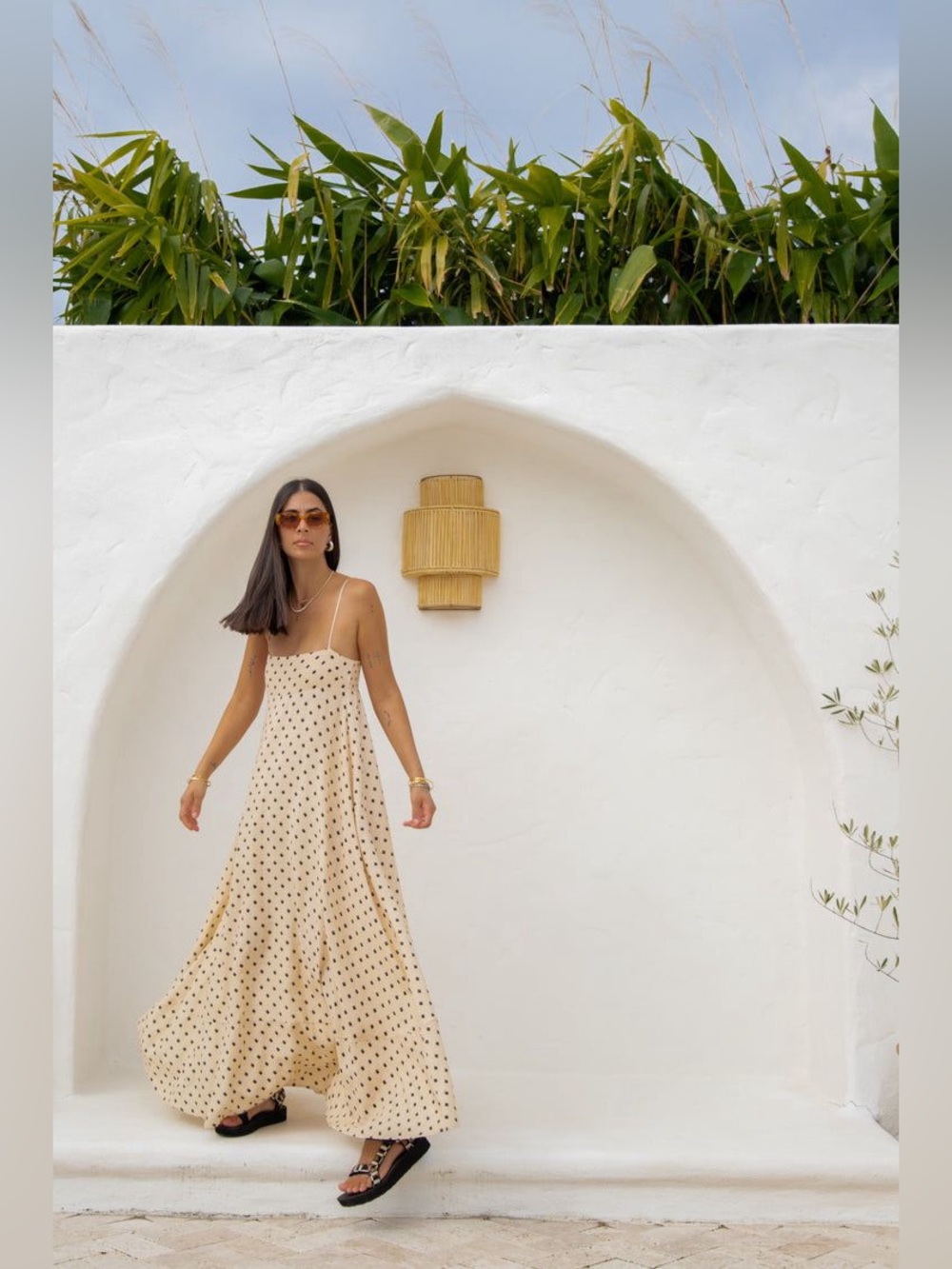 NEW VRG GRL Behati Linen blend Maxi Dress in Square - Picture 5 of 17
